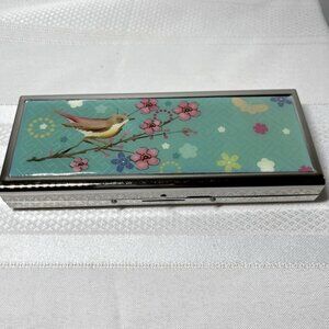 Floral Bird Design Metal Case Strong closure